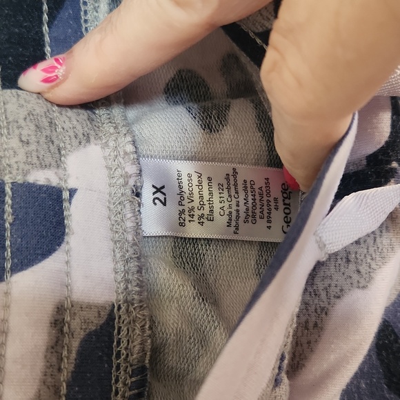 George Women's Plus Size Two Piece Pajama Set Size 2x - Picture 8 of 10